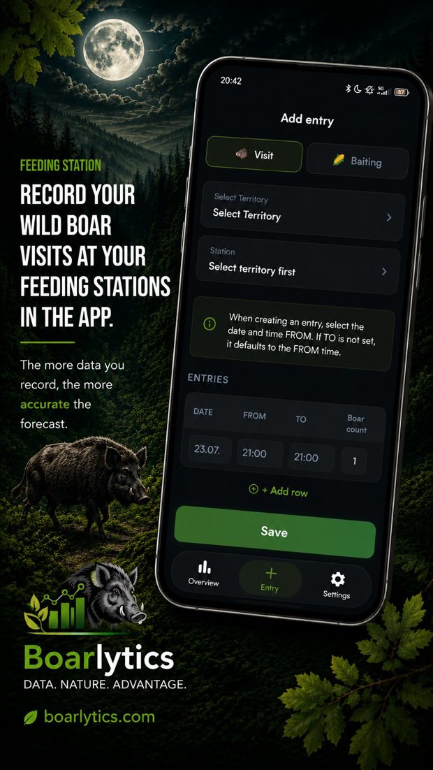 Store creative: Record your wild boar visits at your feeding stations